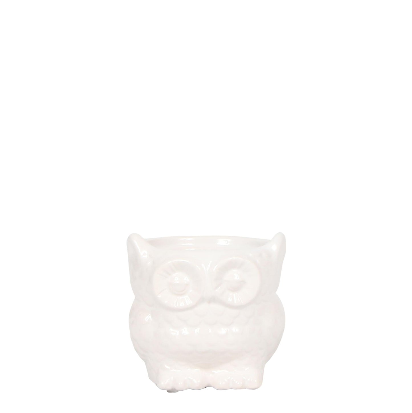 Kolibri Home | Owl bloempot - Witte keramieken sierpot - Ø6cm