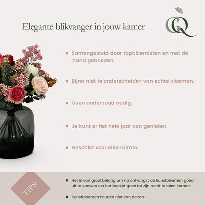 Kunstbloemen Solo - Dark Pink - Peonies - x 5 - 65cm