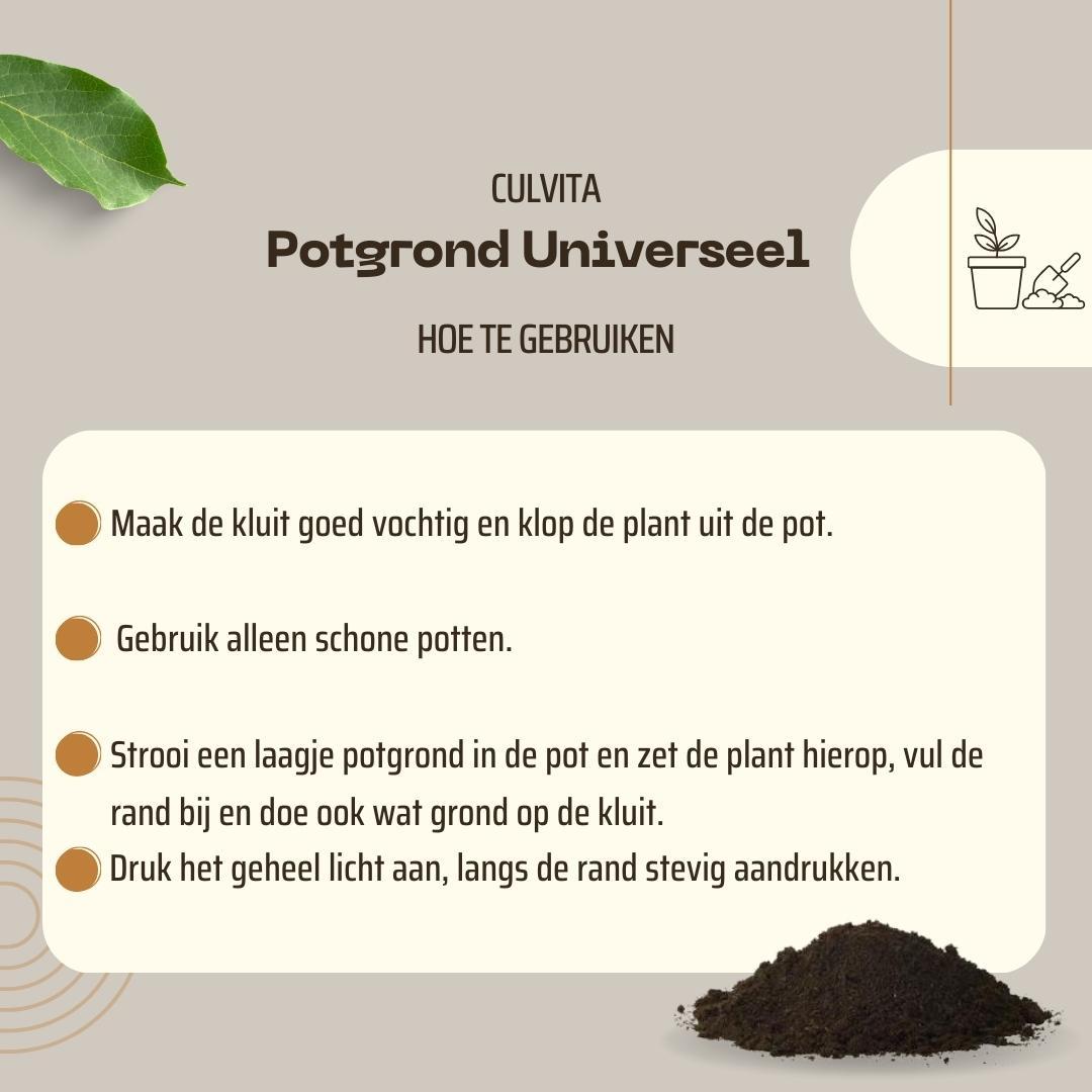 Culvita Universele Potgrond inclusief 2 maanden plantenvoeding - Universele potgrond voor kamerplanten en buitenplanten - 40 liter