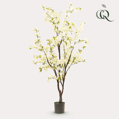 Kunstplant - Prunus - Kersenbloesem - Wit - 175cm