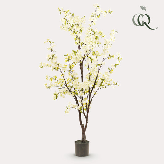 Kunstplant - Prunus - Kersenbloesem - Wit - 175cm