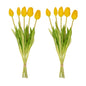 Tulpen boeket Geel - 10 stuks - 'Real Touch' Kunst tulpen - 42 cm (yellow)